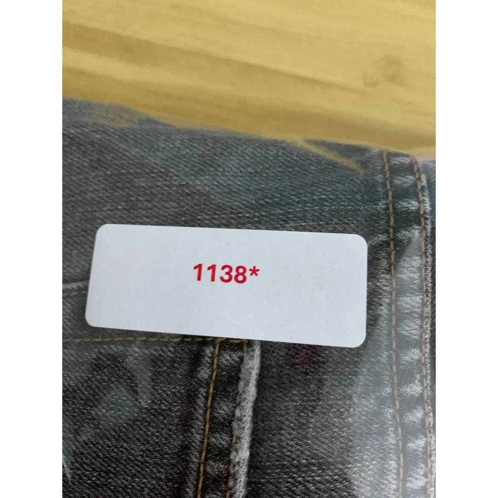 Vintage Levi 501 Jeans Mens 32x32 Black Gray Button Fly Raw Hem Y2K (Tag 33x32)